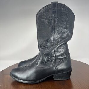 Ariat A2-STAMPEDE Boots Men's 9 Black Leather Pull On‎ Cowboy Western 34228